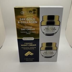 CB Beauty 24K Gold & Collagen Day & Night Cream Duo-Anti-Aging Firming Set
